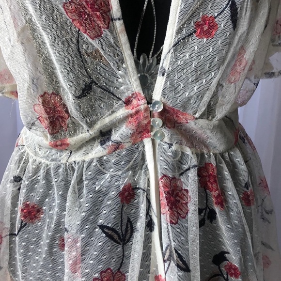 Maurices Lace Net Floral Duster NWT 2 - Picture 3 of 6